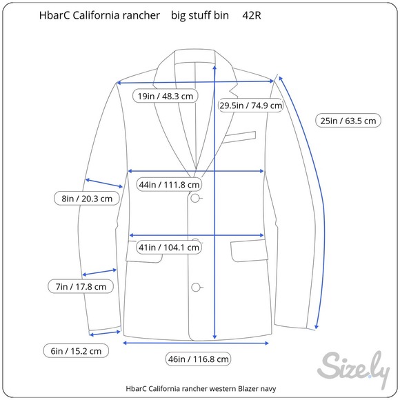 HbarC California rancher western Blazer navy blue - Picture 13 of 13